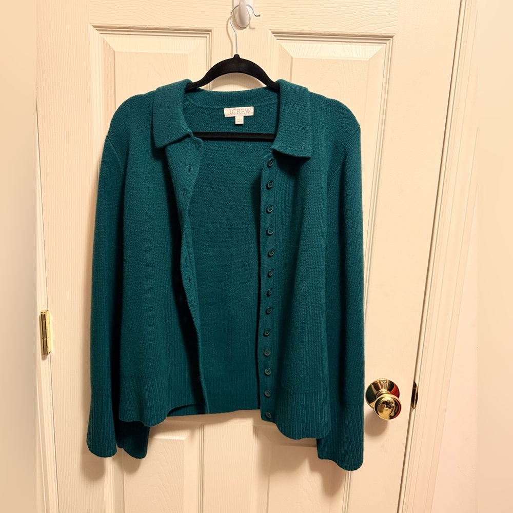J. Crew Teal Green Button-Up Women's Cardigan